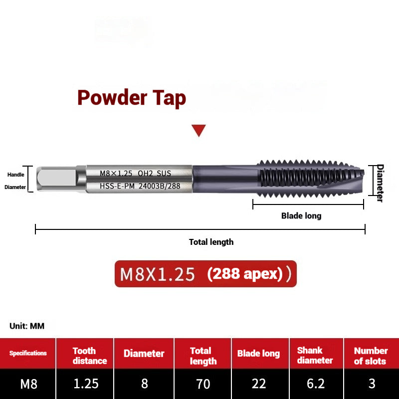 1112-Powder metallurgy machine taps stainless steel special taps apex high-speed steel screw tip taps taps silk work Shandong Denso Pricision Tools Co.,Ltd.
